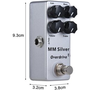 MOSKY MM Silver Electric Guitar Overdrive Effect Pedal Full Metal Shell True Bypass