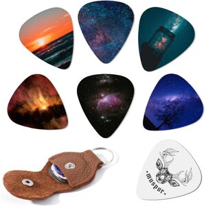 TOMTOP JMS Muspor MX0299D 13pcs Celluloid Guitar Picks 0.71mm Colorful Picks with Iron Box Storage Musical