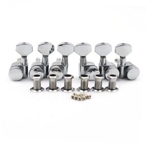 TOMTOP JMS 3 Left 3 Right Inline Electric Guitar Tuning Peg Sealed Locking Tuners Chrome Plated Guitar Tuning