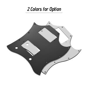 TOMTOP JMS PVC HH Guitar Pickguard Scratch Plate for SG Electric Guitars 3 Ply White