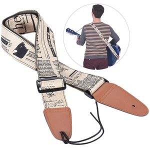 TOMTOP JMS Comfortable Adjustable Guitar Shoulder Strap Synthetic Leather Ends for Acoustic Folk Classic