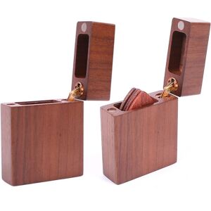 camping Guitar Picks Storage Box Compact Guitar Picks Case 5 Slots Guitar Wooden Pick Box Holder for Stringed Instrument