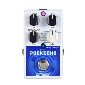 Ammoon POCKECHO Delay & Looper Guitar Effect Pedal 8 Delay Effects Max. 300s Loop Time Tap Tempo