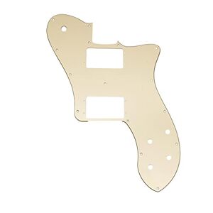 Musiclily Pro 15 Holes Wide Range HH Guitar Pickguard for Mexico Fender 72 Tele Deluxe Style Electric Guitar, 3Ply Cream