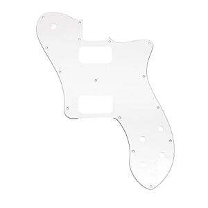 Musiclily Pro 15 Holes Uncovered HH Guitar Pickguard for Mexico Fender 72 Tele Deluxe Style Electric Guitar, 3ply White