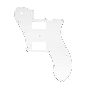 Musiclily Pro 15 Holes Covered HH Guitar Pickguard for Mexico Fender 72 Tele Deluxe Style Electric Guitar, 3ply White