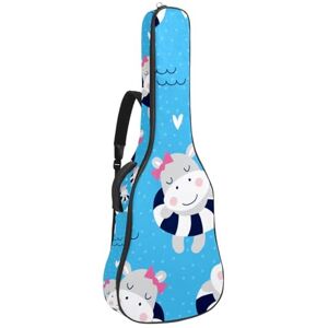 Liuchunb888 Niaocpwy Happy Baby Cows Blue Background Full Size Guitar Bag Padded Acoustic Guitar Case Gig Bag for Electric Bass Classical Guitar