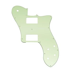Musiclily Pro 15 Holes Covered HH Guitar Pickguard for Mexico Fender 72 Tele Deluxe Style Electric Guitar, 3Ply Mint Green