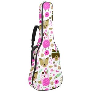 Liuchunb888 Niaocpwy Cute Happy Celebration Animals Full Size Guitar Bag Padded Acoustic Guitar Case Gig Bag for Electric Bass Classical Guitar