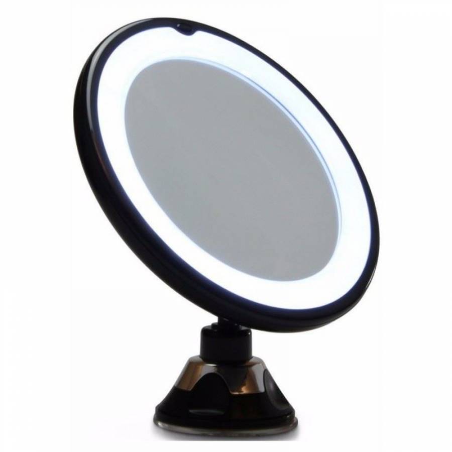 UNIQ Saugnapf Kosmetikspiegel mit LED-Licht und 10x Vergrößerung Kosmetikspiegel