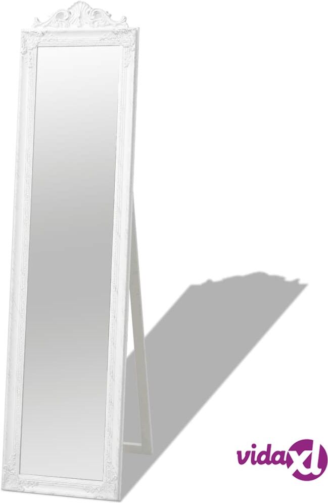 vidaXL Free-Standing Mirror Baroque Style 160x40 cm White