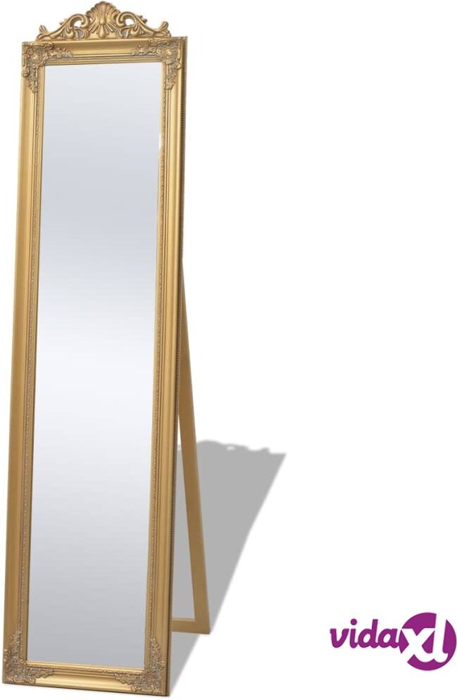 vidaXL Free-Standing Mirror Baroque Style 160x40 cm Gold