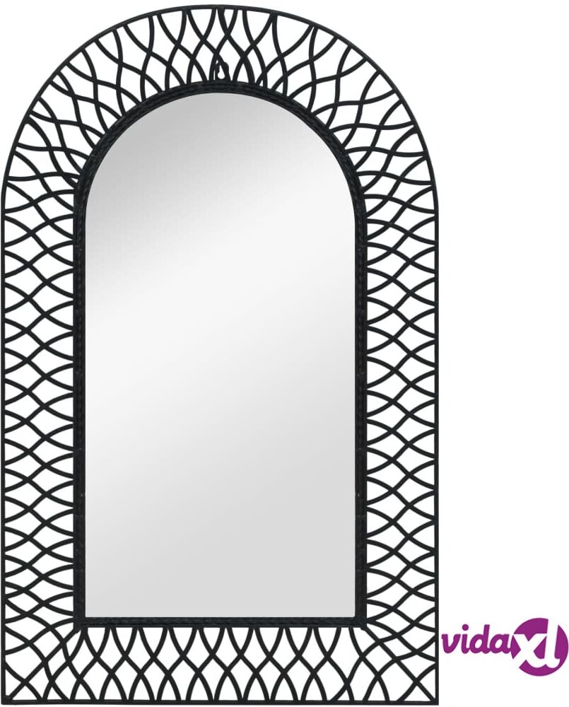 vidaXL Wall Mirror Arched 50x80 cm Black