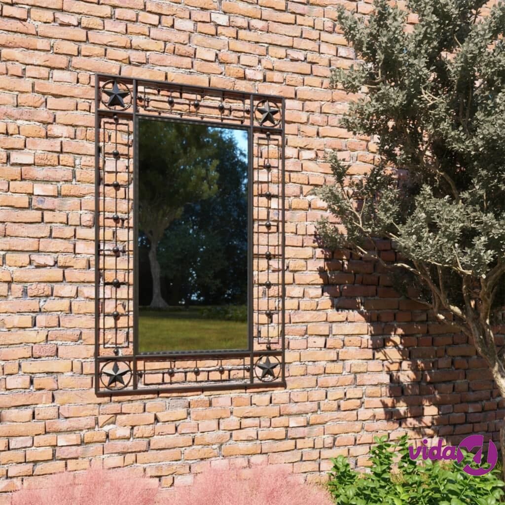 vidaXL Garden Wall Mirror Rectangular 50x80 cm Black