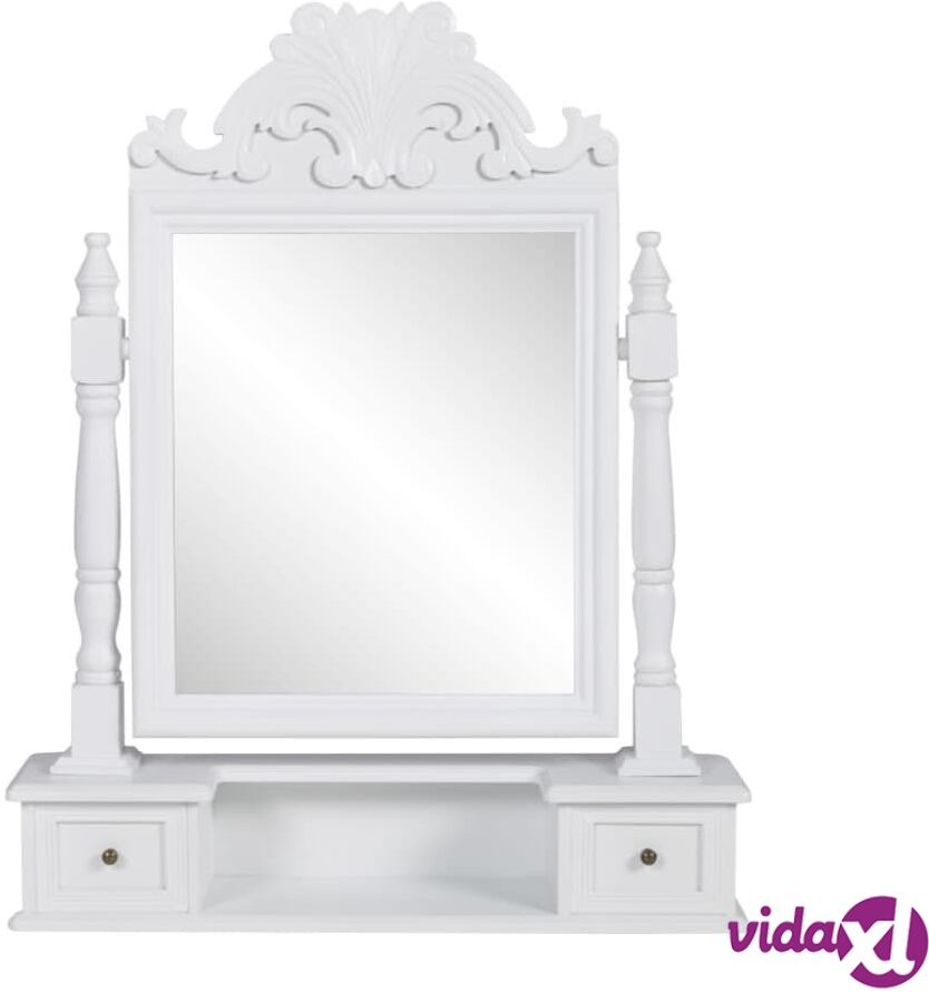 vidaXL Vanity Makeup Table with Rectangular Swing Mirror MDF