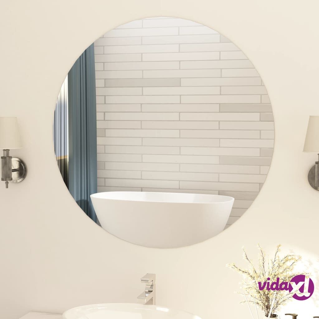 vidaXL Frameless Mirror Round 90 cm Glass