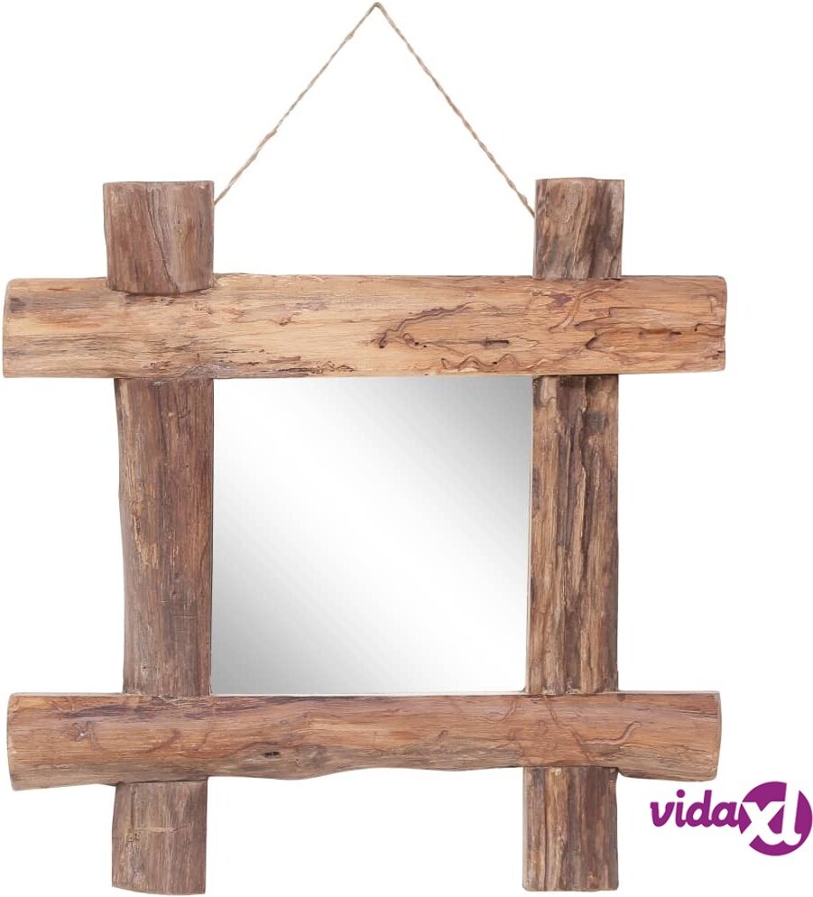 vidaXL Log Mirror Natural 50x50 cm Solid Reclaimed Wood