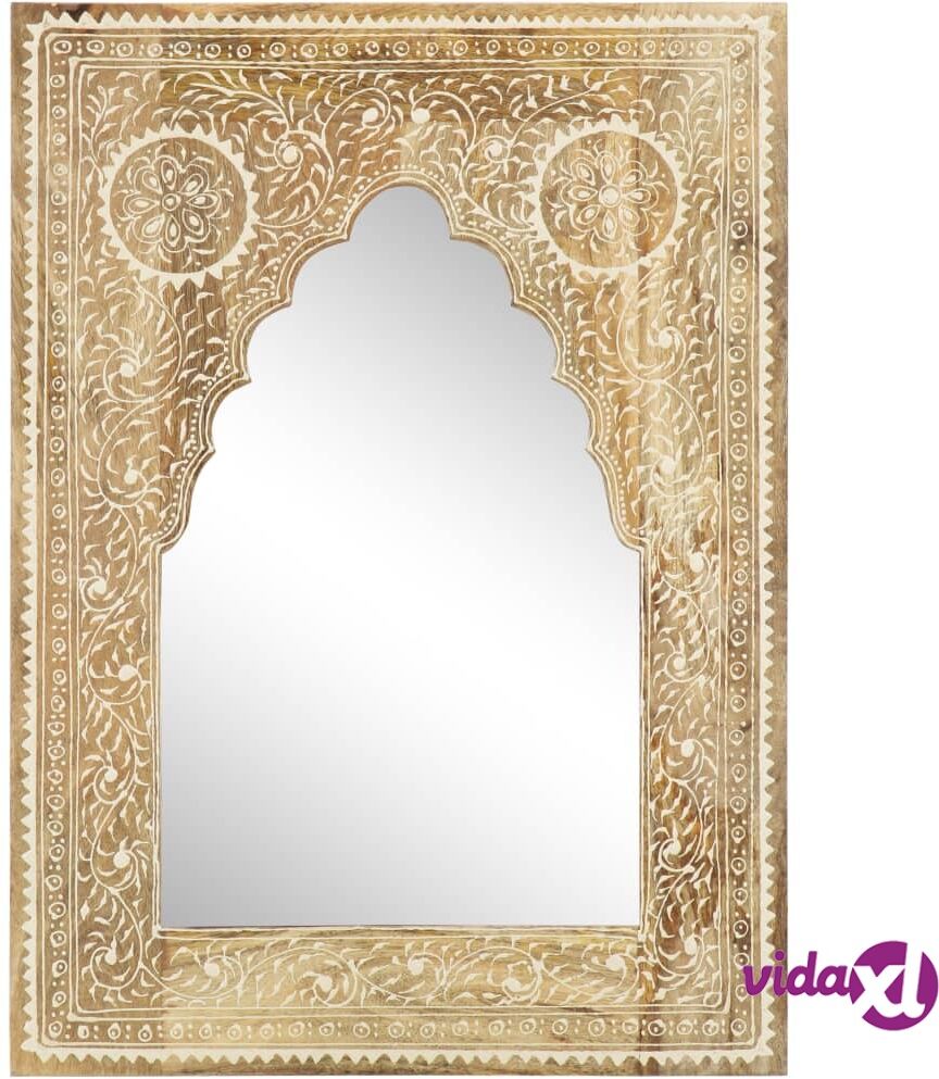 vidaXL Hand Painted Mirror 40x55 cm Solid Mango Wood