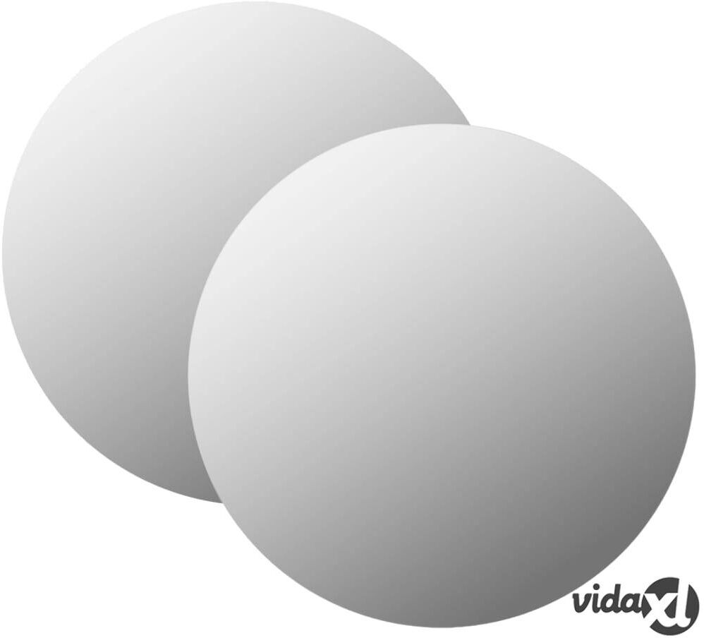 vidaXL Wall Mirrors 2 pcs 50 cm Round Glass