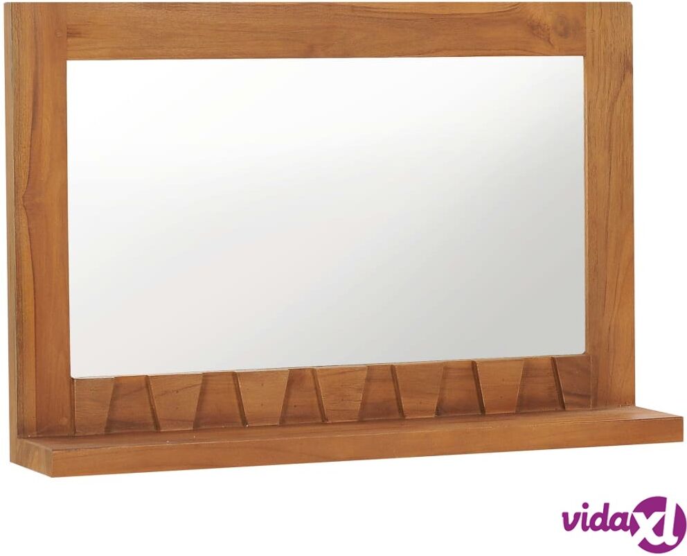 vidaXL Wall Mirror with Shelf 60x12x40 cm Solid Teak Wood