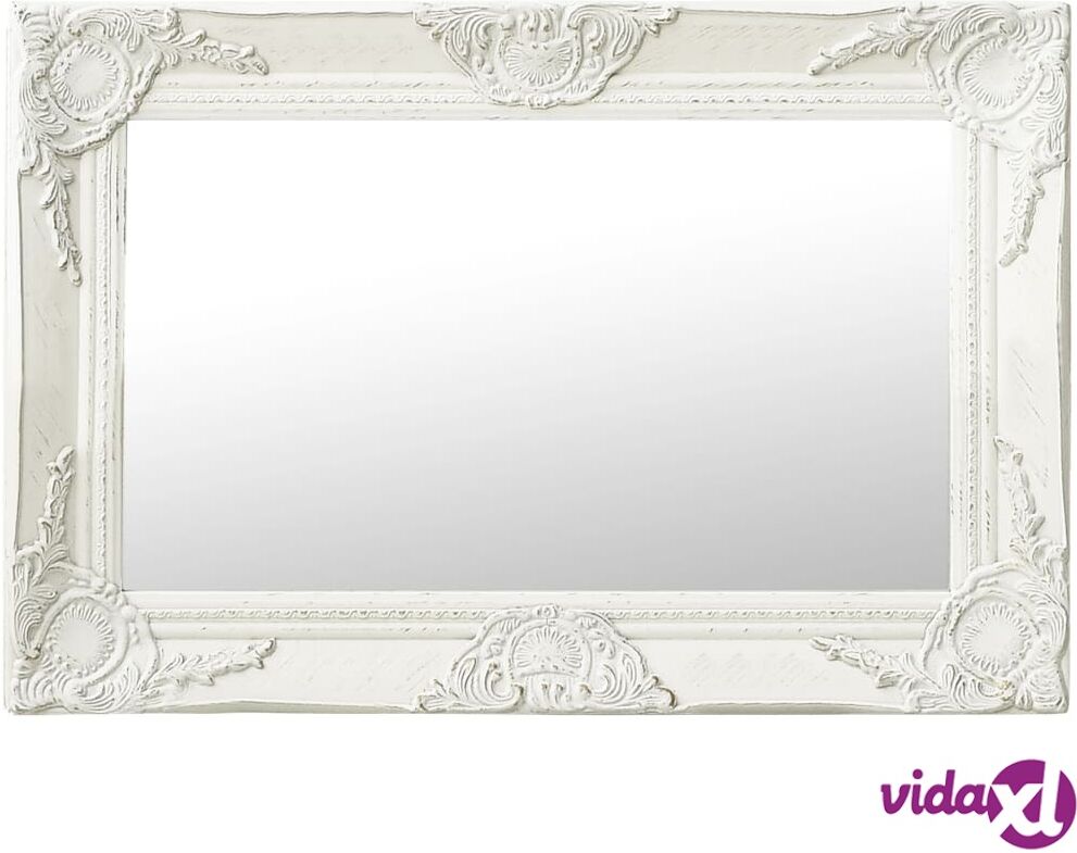 vidaXL Wall Mirror Baroque Style 60x40 cm White