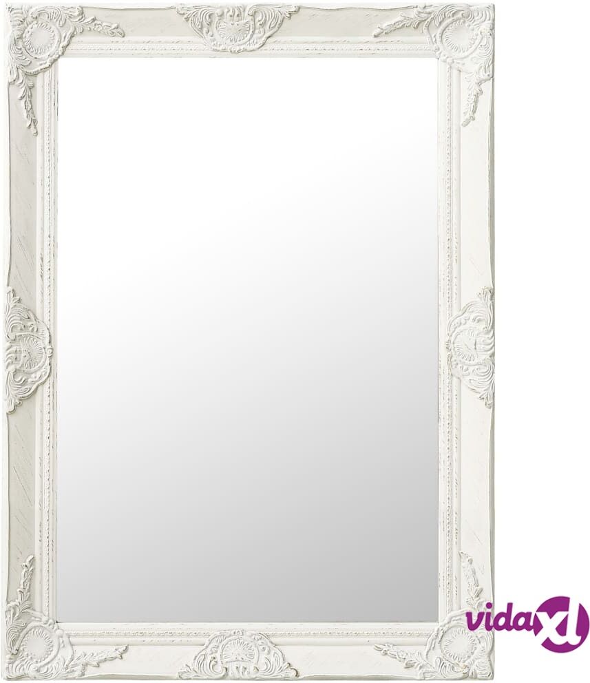 vidaXL Wall Mirror Baroque Style 60x80 cm White