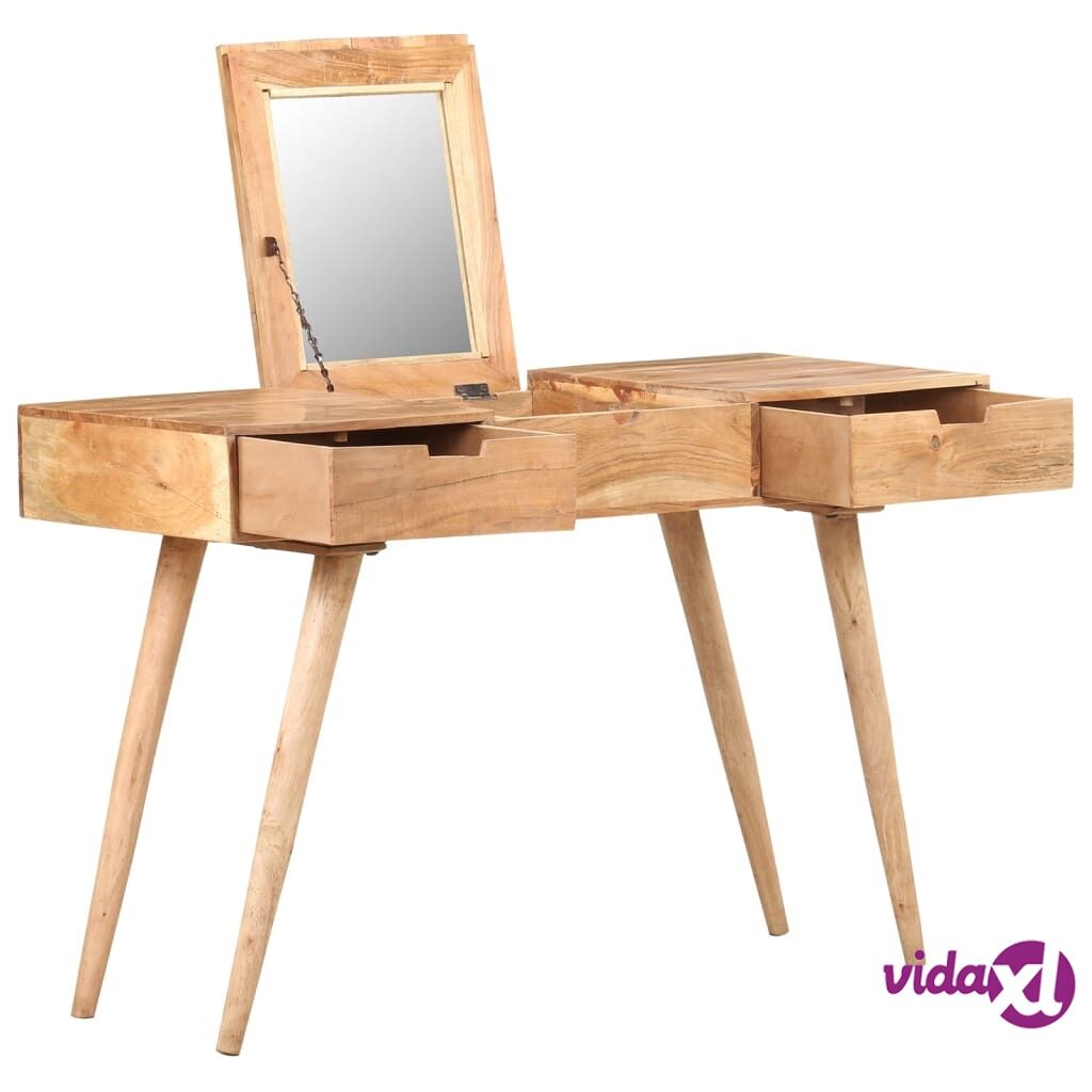 vidaXL Dressing Table with Mirror 112x45x76 cm Solid Acacia Wood