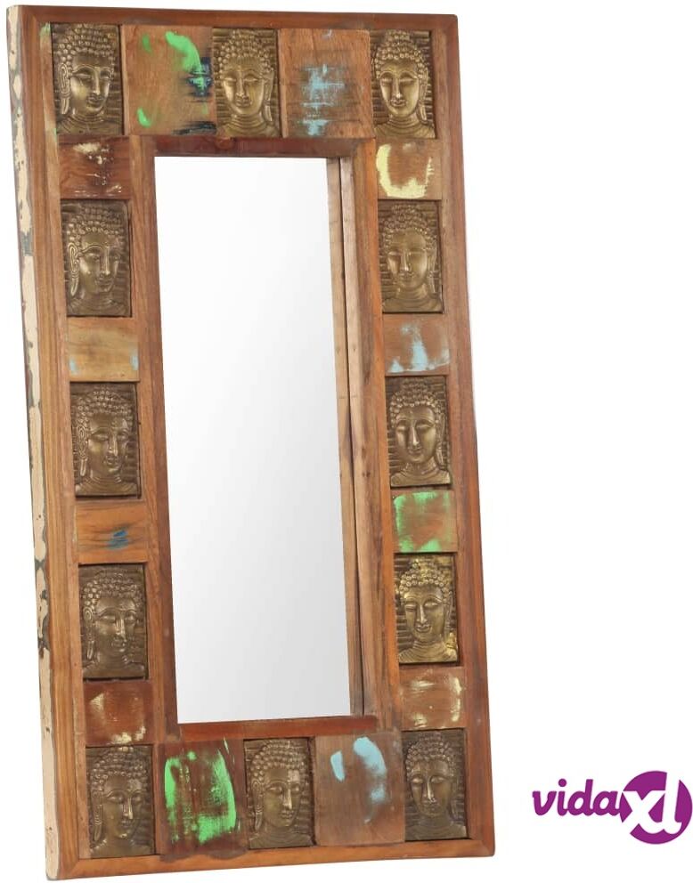 vidaXL Mirror with Buddha Cladding 50x80 cm Solid Reclaimed Wood