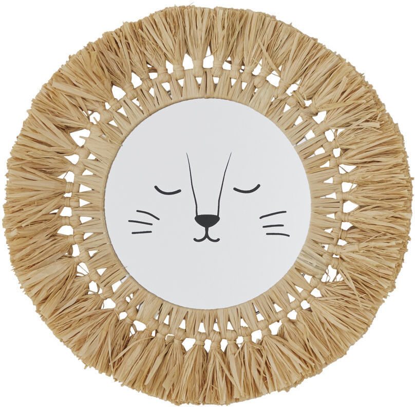 Maisons du Monde Miroir lion en raphia D39