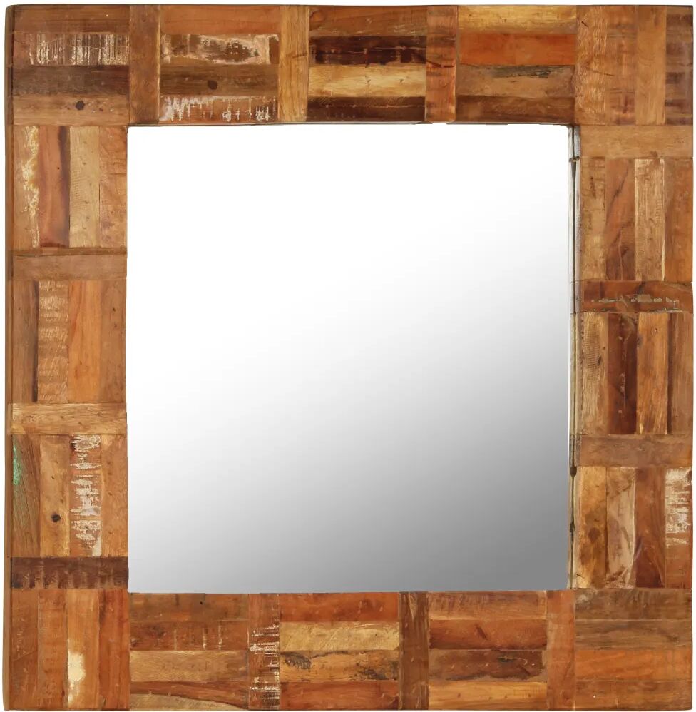 vidaXL Miroir mural Bois de récupération massif 60 x 60 cm