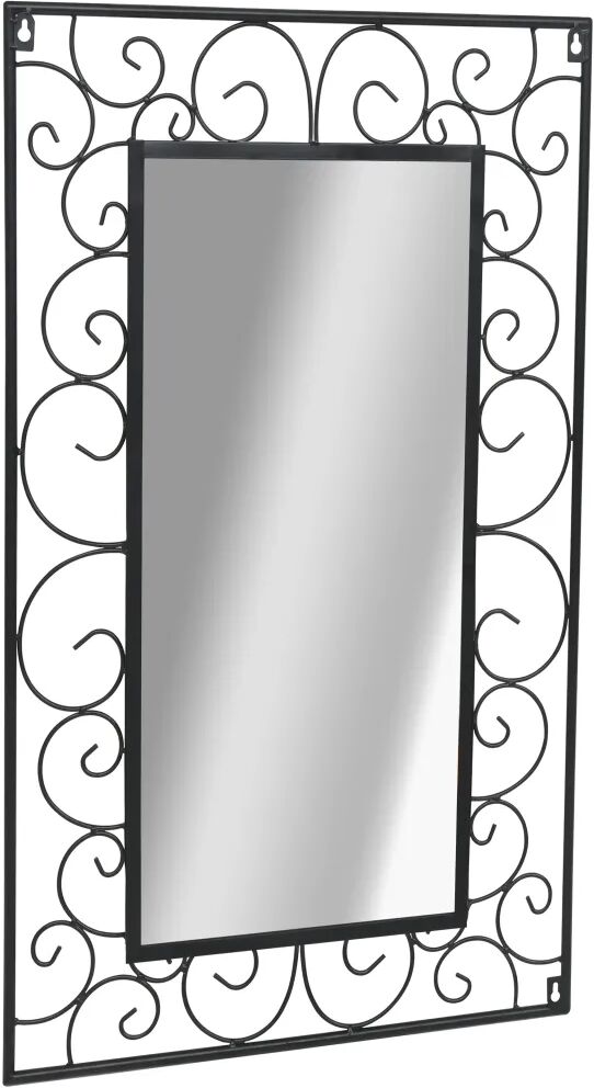 vidaXL Miroir mural de jardin rectangulaire 50 x 80 cm Noir