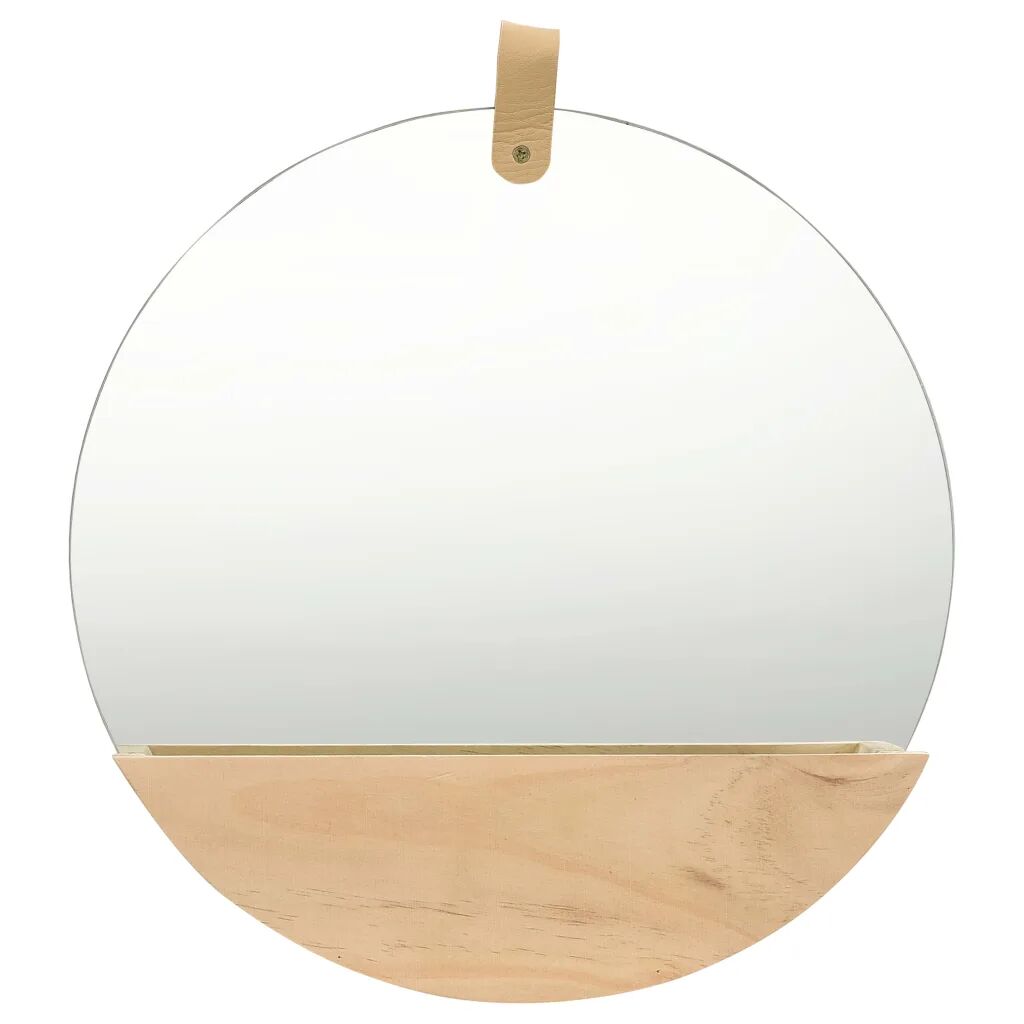 vidaXL Miroir mural Bois de pin massif 35 cm