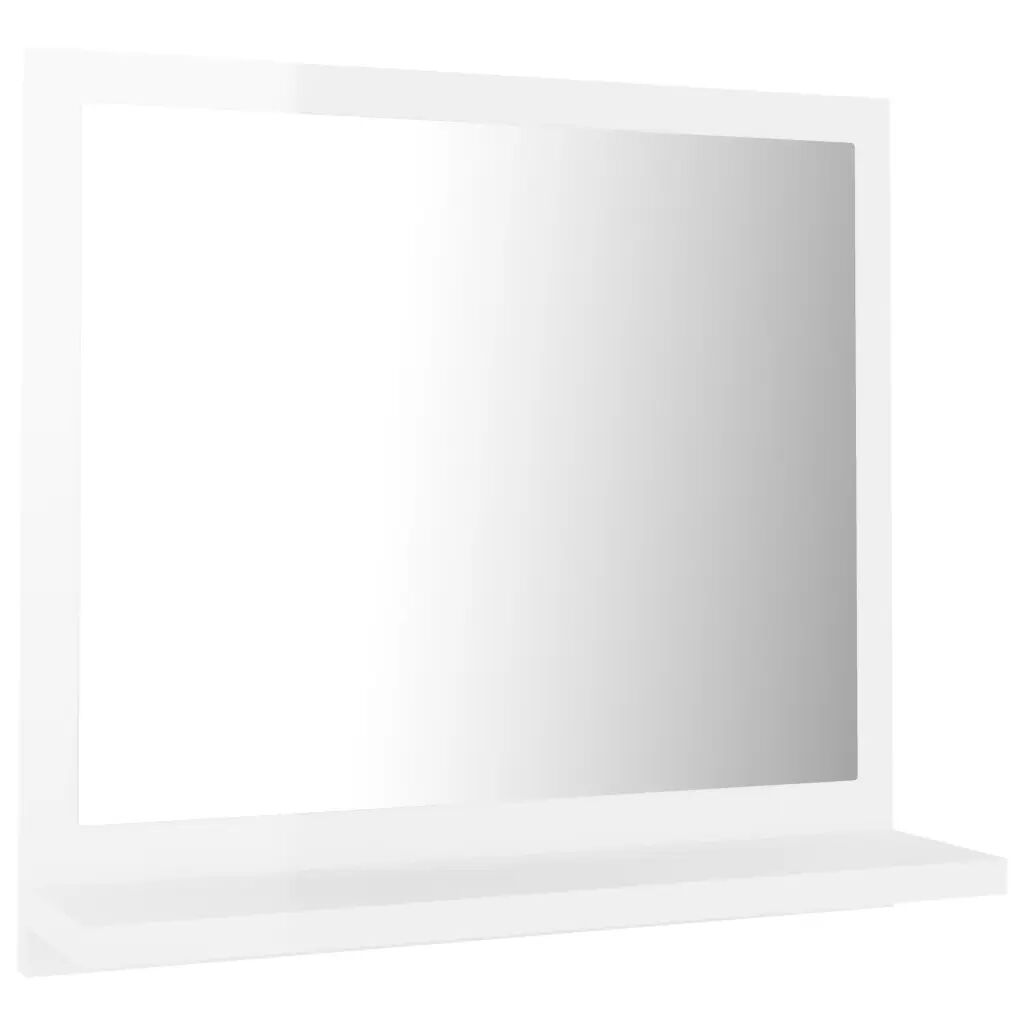 vidaXL Miroir de salle de bain Blanc brillant 40x10,5x37 cm Aggloméré