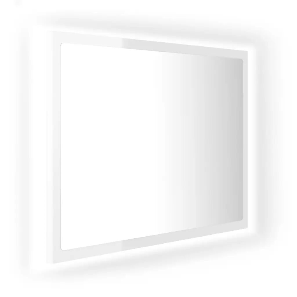 vidaXL Miroir à LED de bain Blanc brillant 60x8,5x37 cm Aggloméré