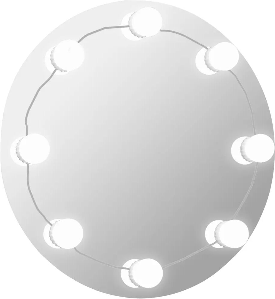 vidaXL Miroir mural sans cadre avec lampes LED Rond Verre