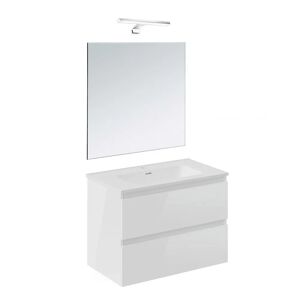 COSMIC B-Best Badmöbel Set 80 cm mit Spiegel und Wandleuchte