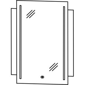 Puris c!mano Flächenspiegel 60 x 80 cm mit 2 LED Streifen