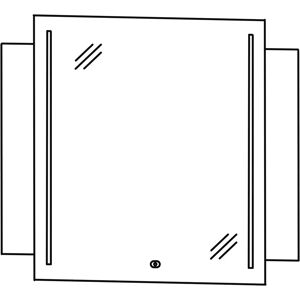 Puris c!mano Flächenspiegel 90 x 80 cm mit 2 LED Streifen