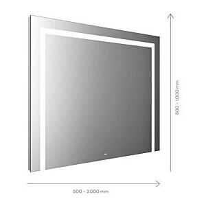 Emco Mi 220 LED-Lichtspiegel 104140007000100 1400 x 700 mm, mit 3 Lichtausschnitten oben, rechts und links