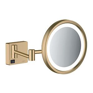 Hansgrohe AddStoris Rasierspiegel 41790140 mit LED Leuchte, Wandmontage, brushed bronze