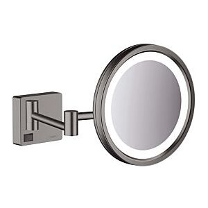 Hansgrohe AddStoris Rasierspiegel 41790340 mit LED Leuchte, Wandmontage, brushed black chrome