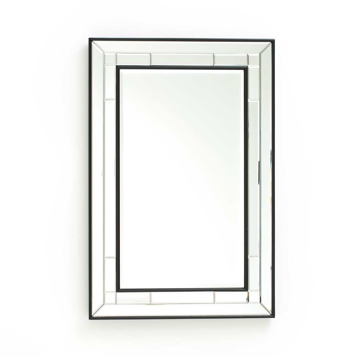 LA REDOUTE INTERIEURS Spiegel Andella mit Facettenschliff, rechteckig 60 x 90 cm SCHWARZ
