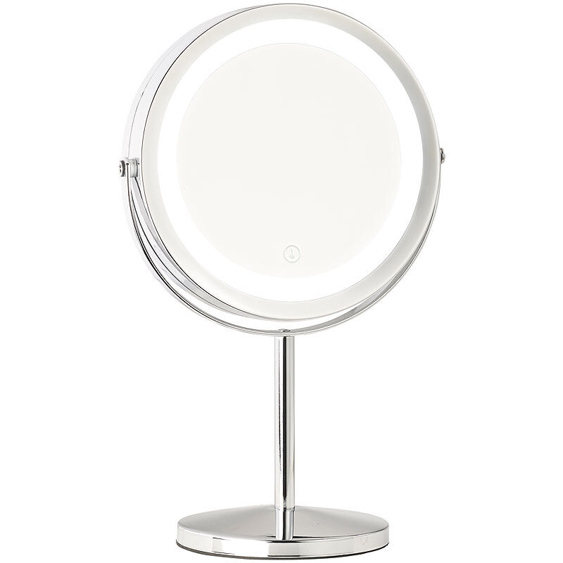 Sichler Beauty LED-Kosmetikspiegel, 2 Spiegelflächen, Akku, 3x / 7x Vergrößerung
