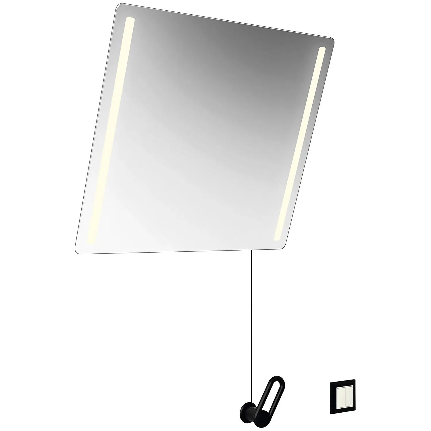 HEWI Serie 477/801 LED-Kippspiegel plus Serie 477/801 B: 60 T: 0,6 H: 54 cm tiefschwarz, matt 801.01B401 90