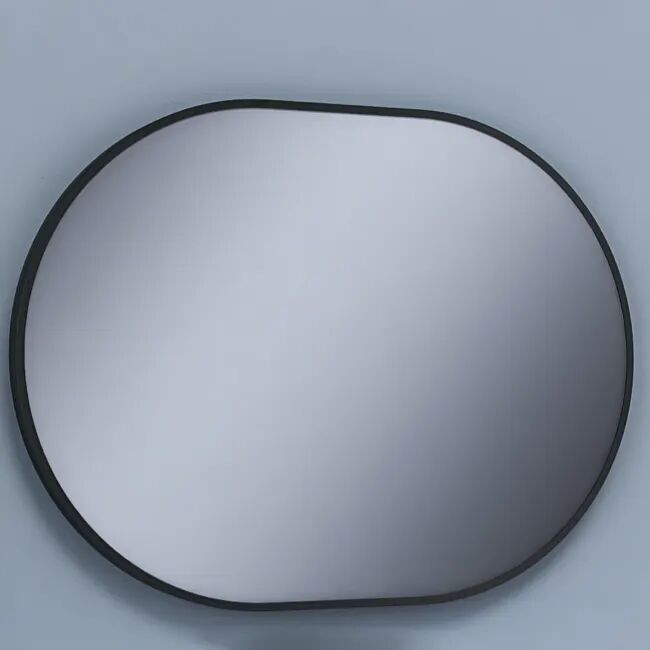 Megabad Profi Collection Art LED-Lichtspiegel Oval 80 x 40 cm, umrahmt Art B: 80 T: 4 H: 40 cm schwarz MBOVB8040