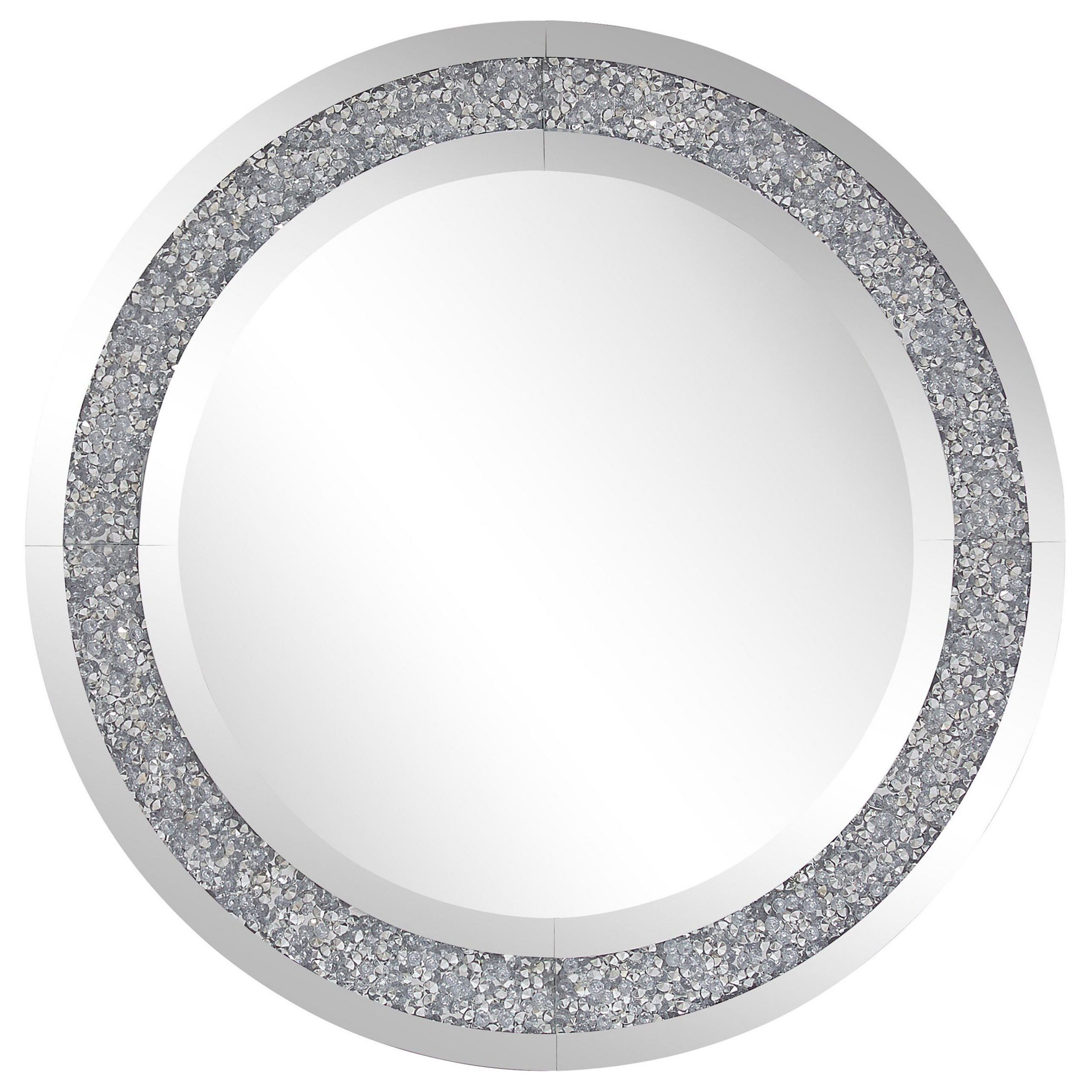 Beliani Nástěnné zrcadlo stříbrné ø70 cm ERBRAY