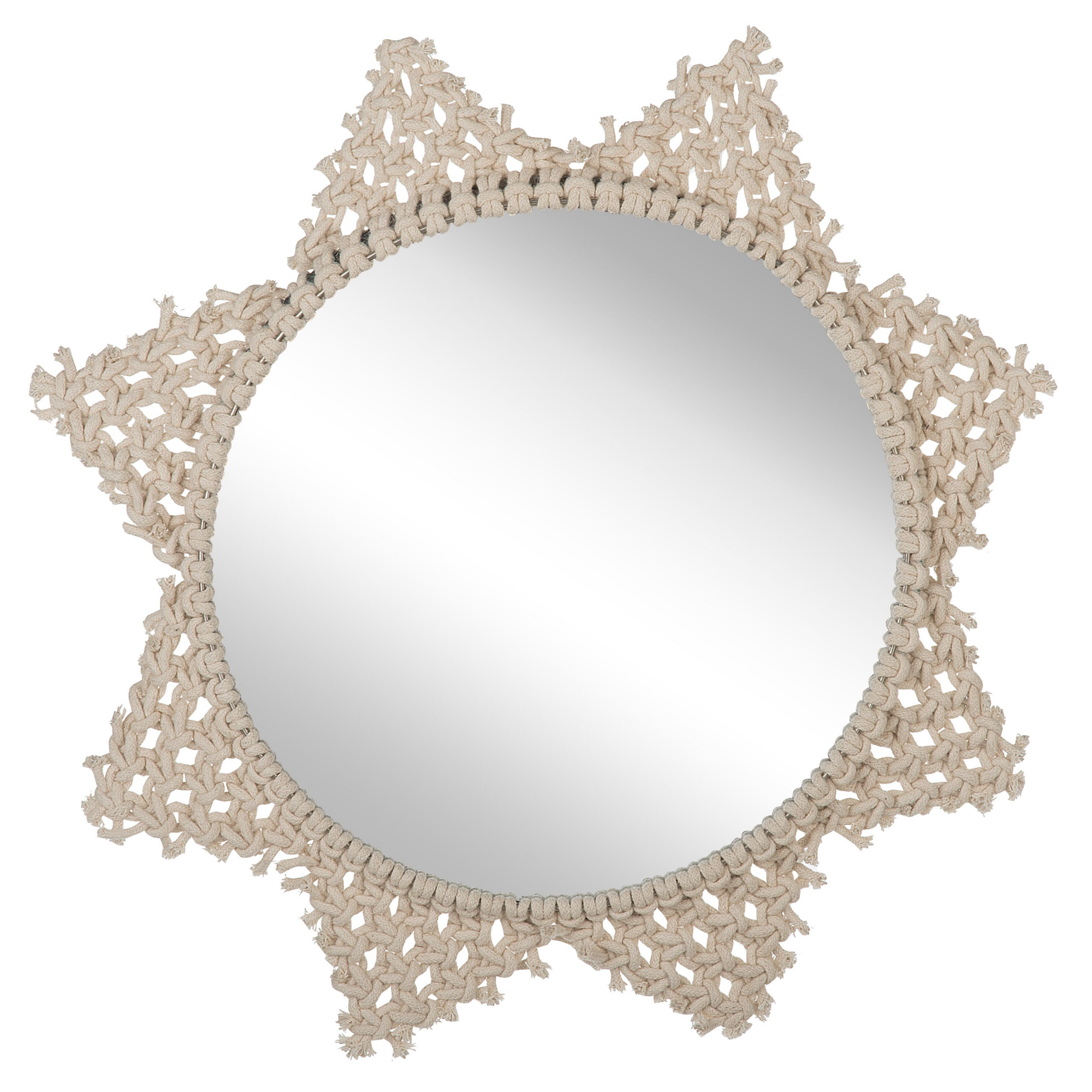 Beliani Nástěnné zrcadlo Ø 45 cm béžové SHIMLA