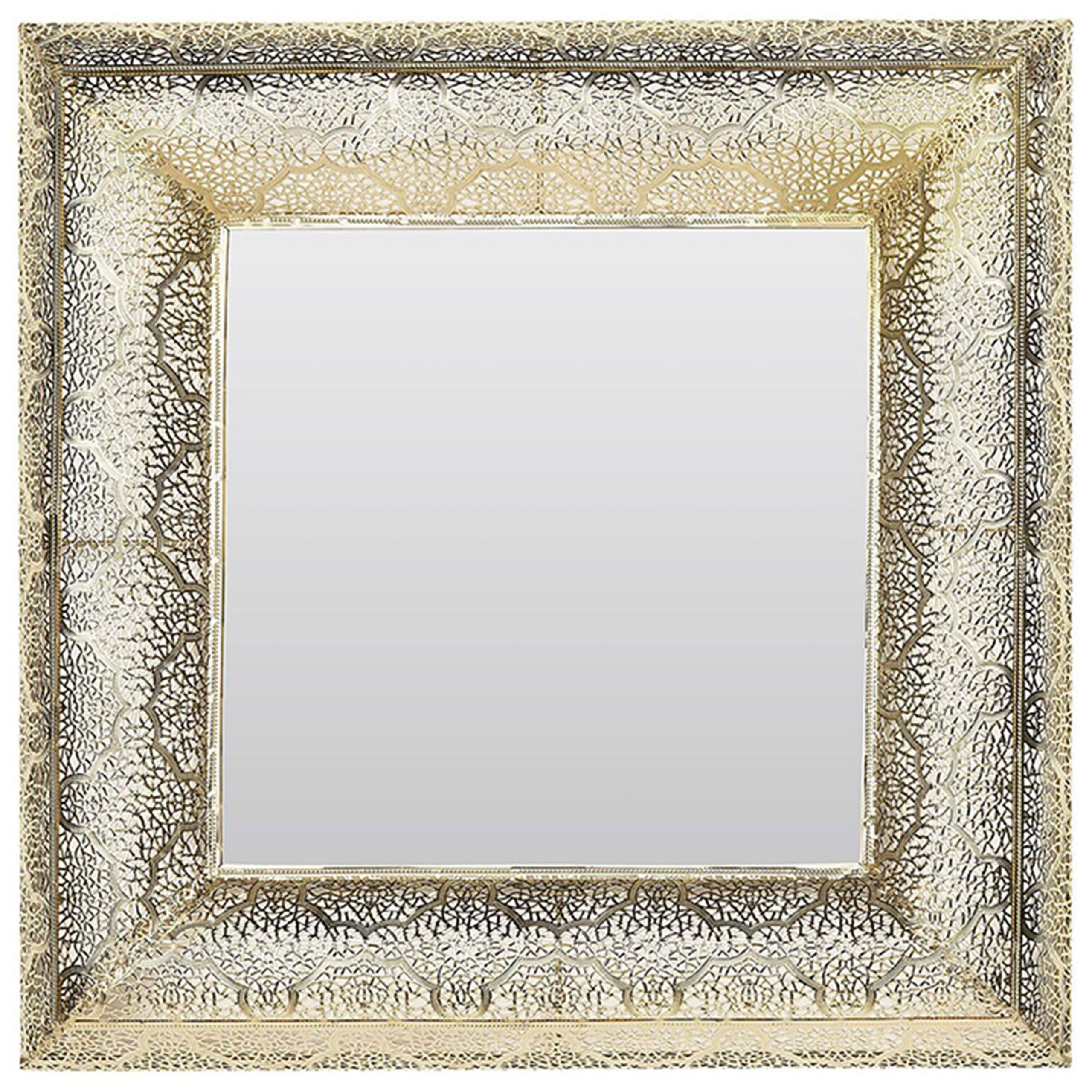 Beliani Nástěnné zrcadlo ve zlaté barvě 60 x 60 cm PLERIN