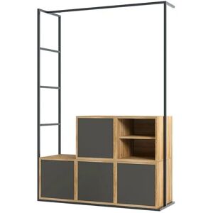 Höffner Kompaktgarderobe   Cube ¦ braun ¦ Maße (cm): B: 124 H: 185 T: 43