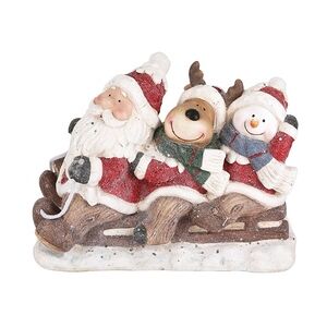 Tarrington House Weihnachtsfiguren auf Schlitten, Polystone, 45 x 23 x 34 cm, mehrfarbig